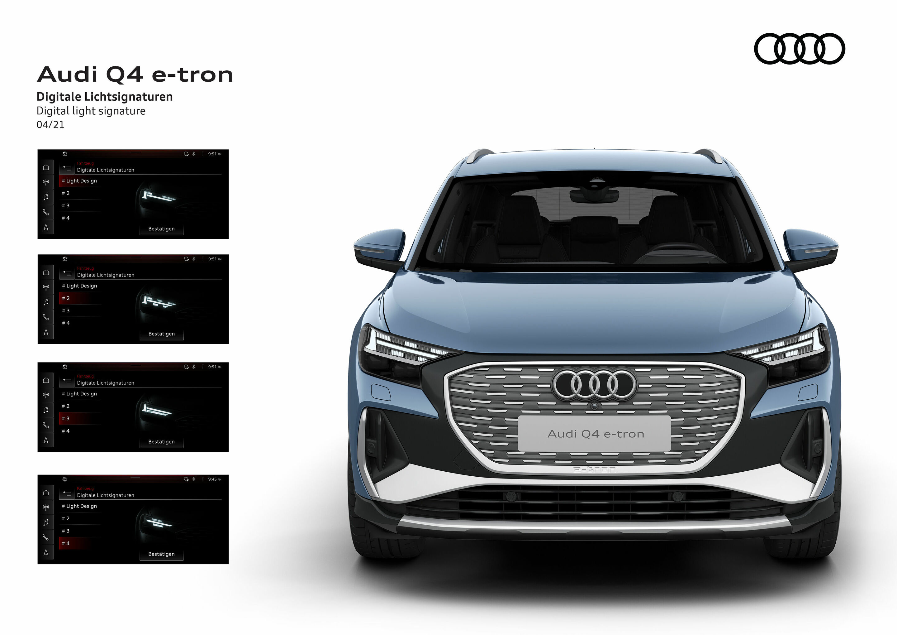 Illustration - Audi Q4 e-tron - Digitale Lichtsignaturen