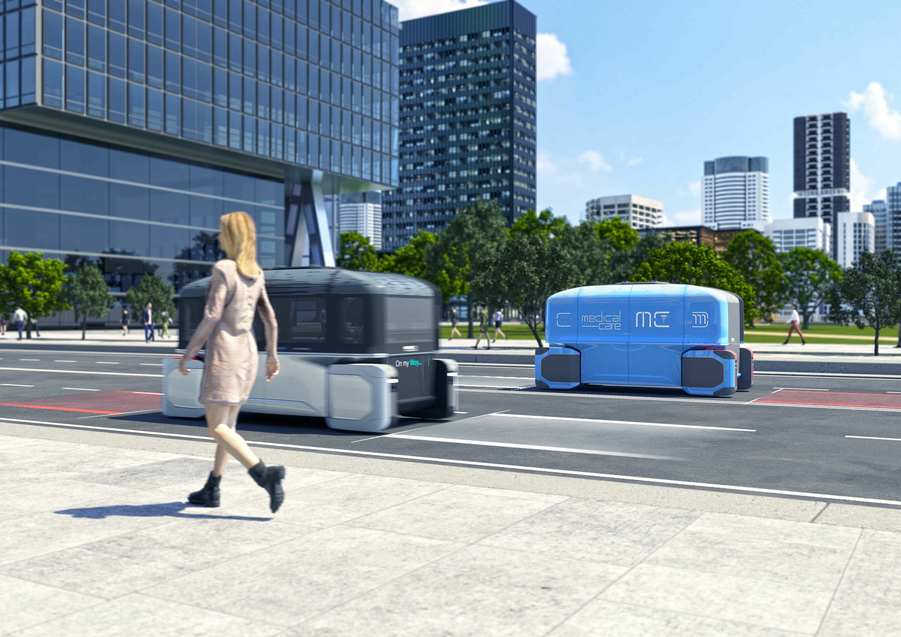 Italdesign und CLIMB-E auf der CES 2023 - Kernstück des Climb-E ist eine elektrisch angetriebene Transportplattform, die völlig autonom wie ein Roboter-Taxi fahren kann.
