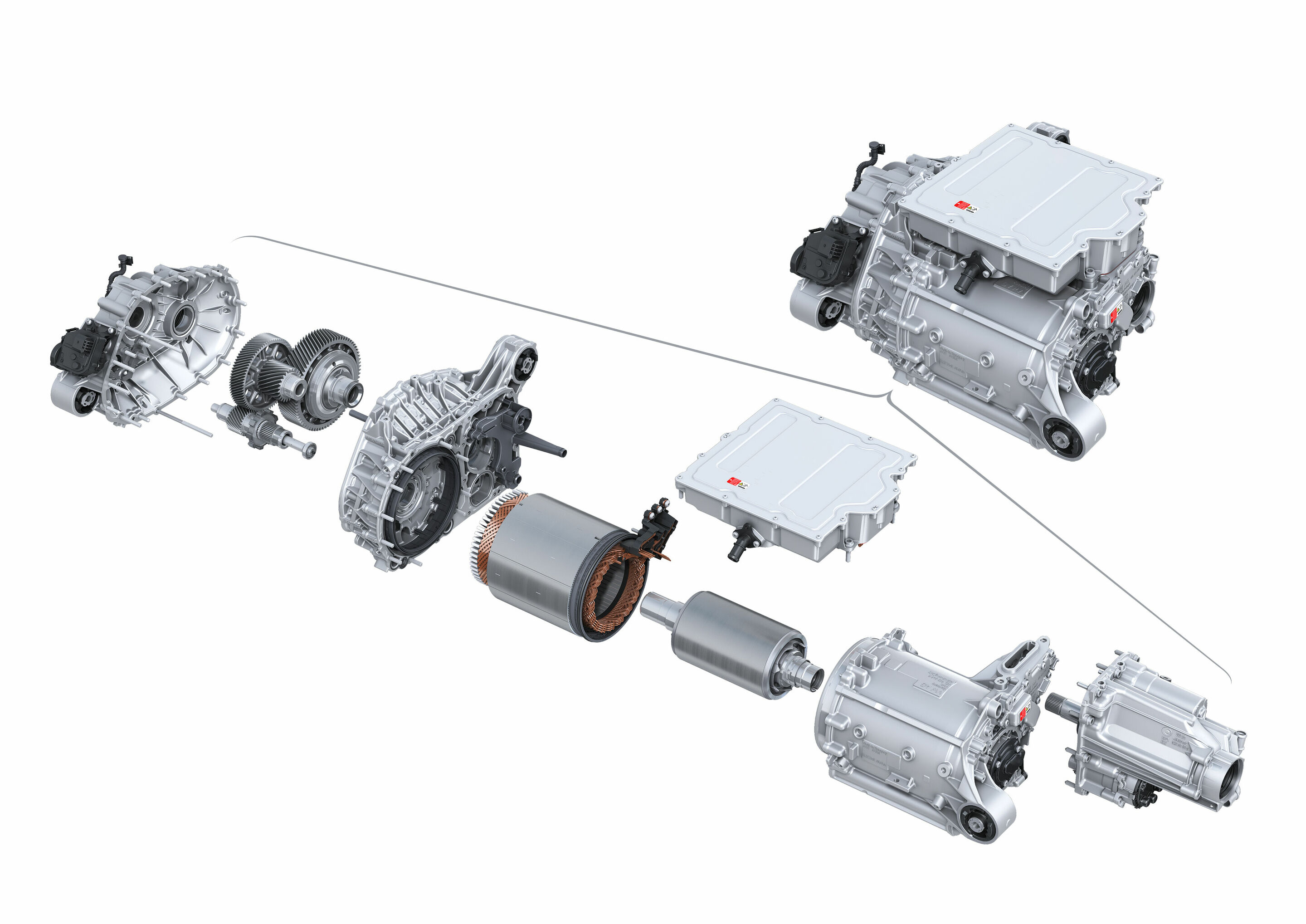 Illustration - Audi Hungaria sets new standards in the production of electric motors for the PPE - The powerful, compact, and efficient electric motors are built at the world's largest powertrain plant in Győr, Hungary.
