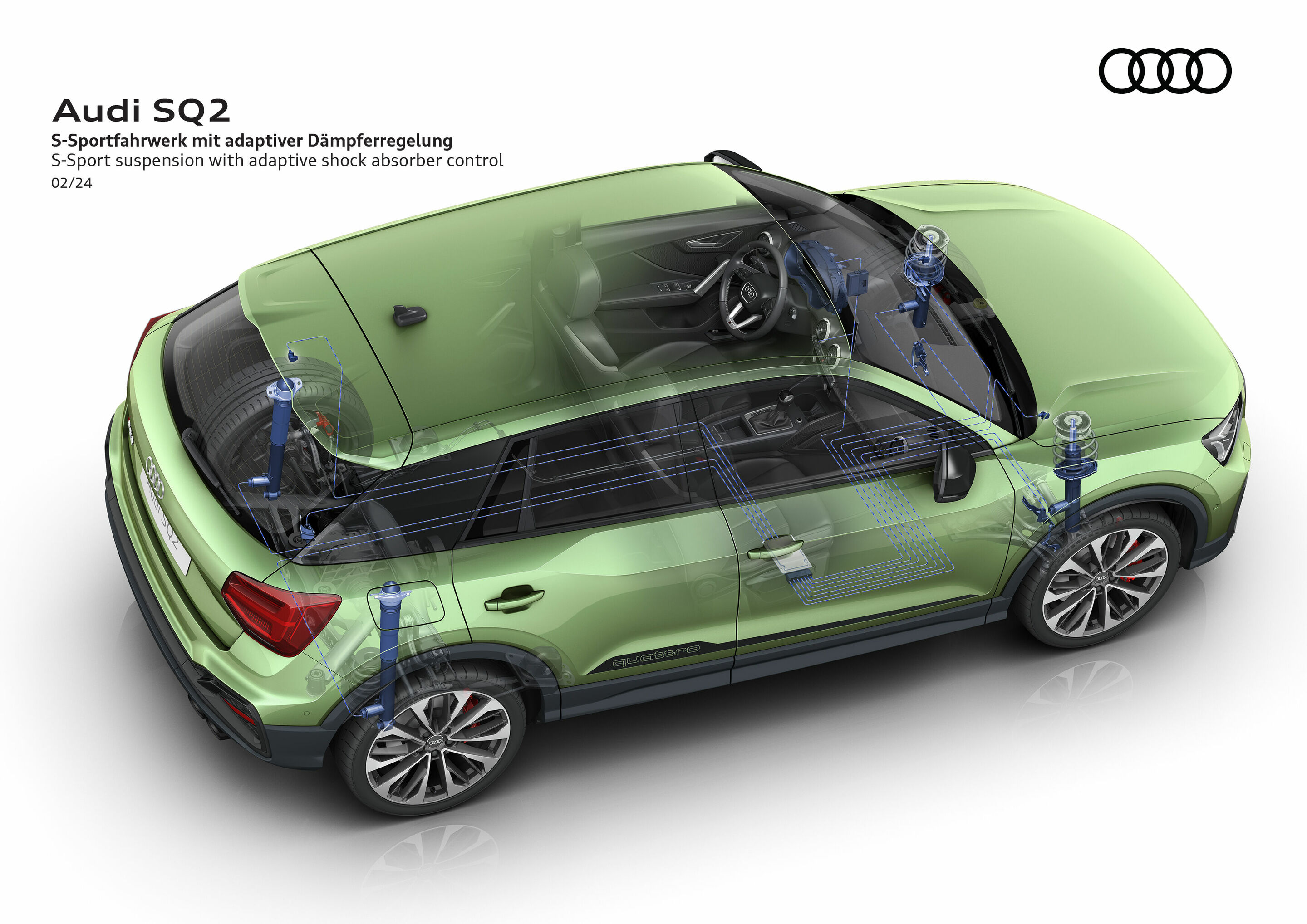 Illustration - Audi SQ2 - Illustration: the S sports suspension of the Audi SQ2 with adaptive damper control