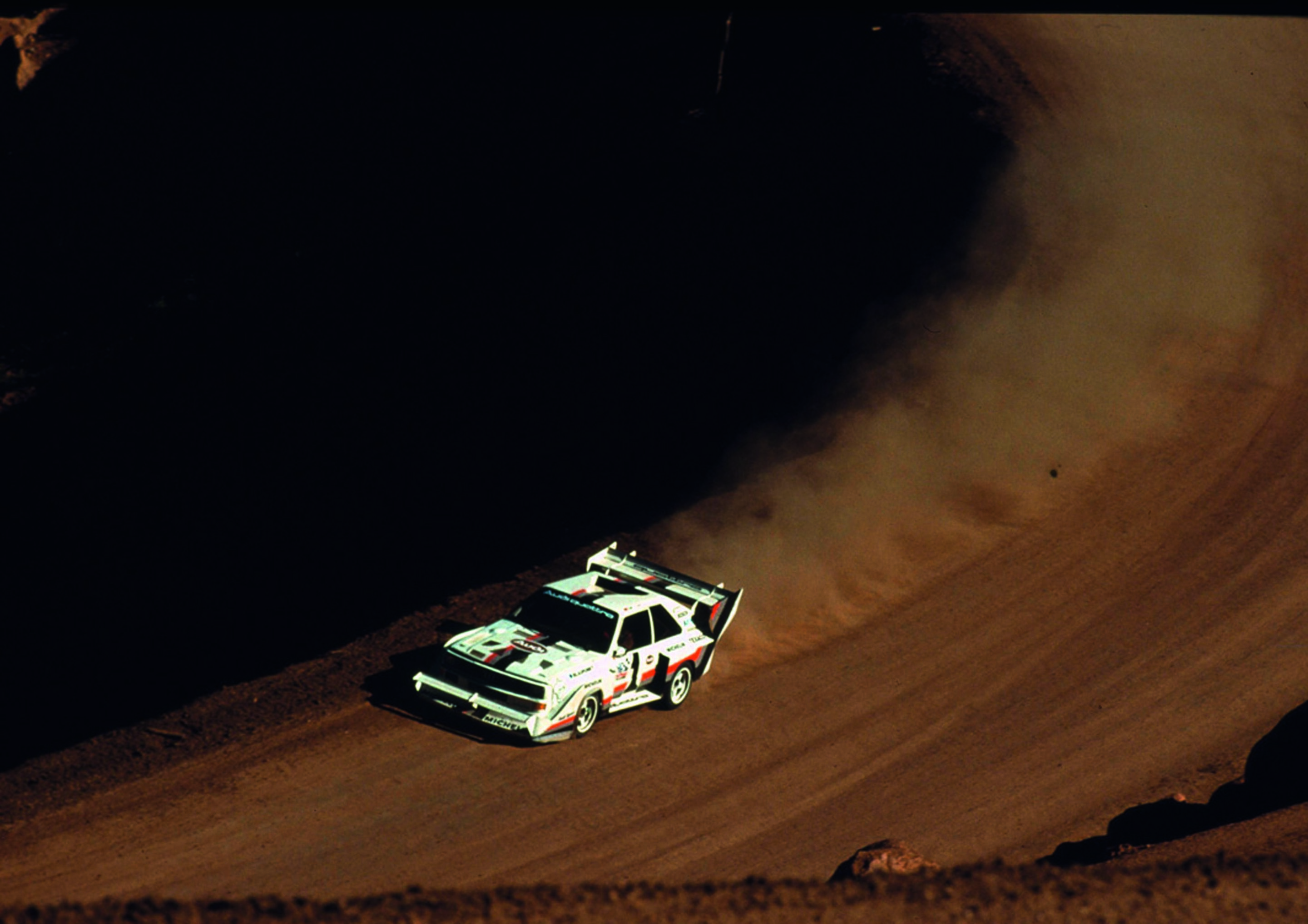Anniversary magazine Motorsports - Incomparable - Walter Röhrl flat out on Pikes Peak, completely in his element.