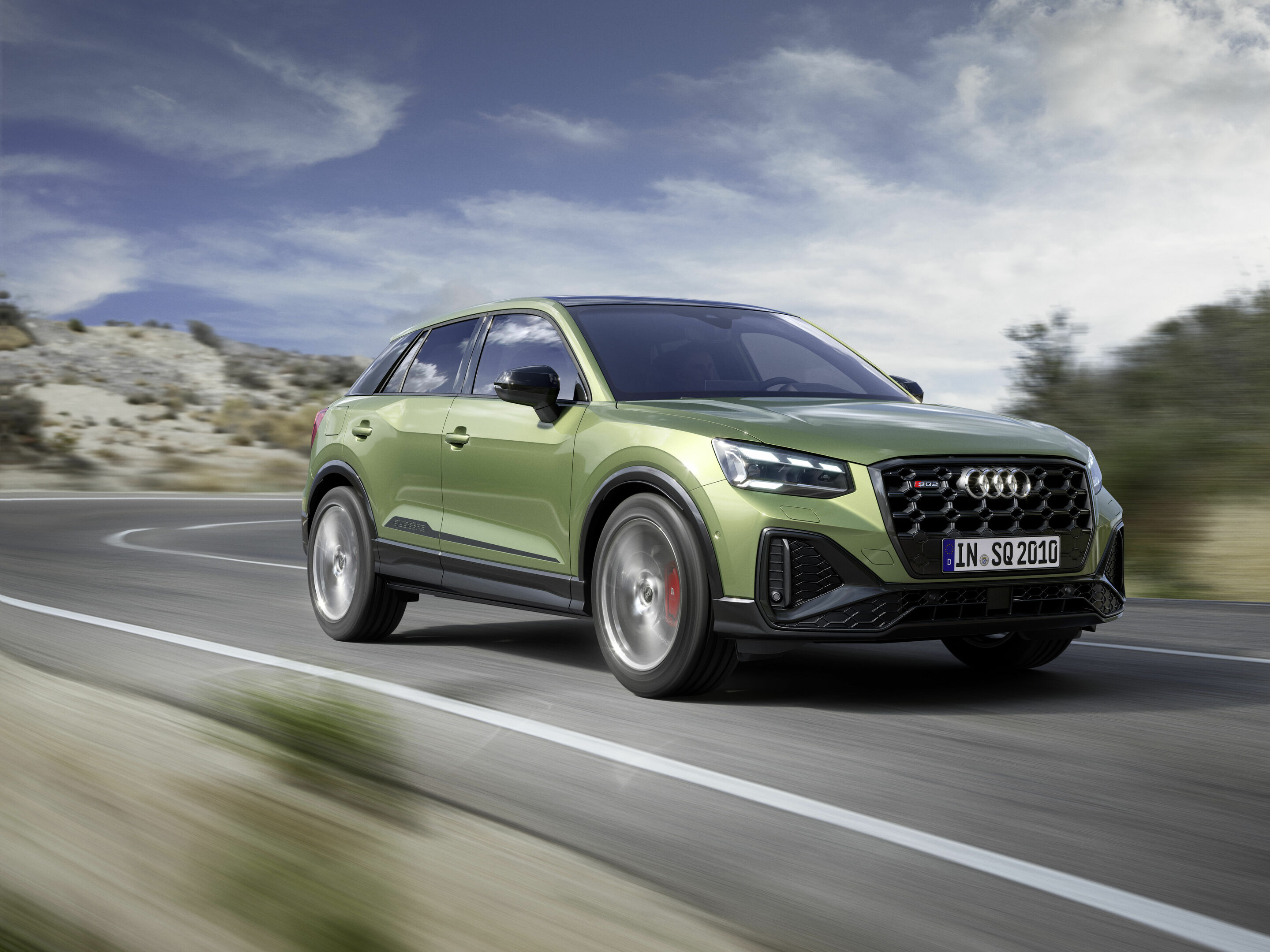 Audi SQ2 - Dynamic photo,
Colour: apple green, metallic