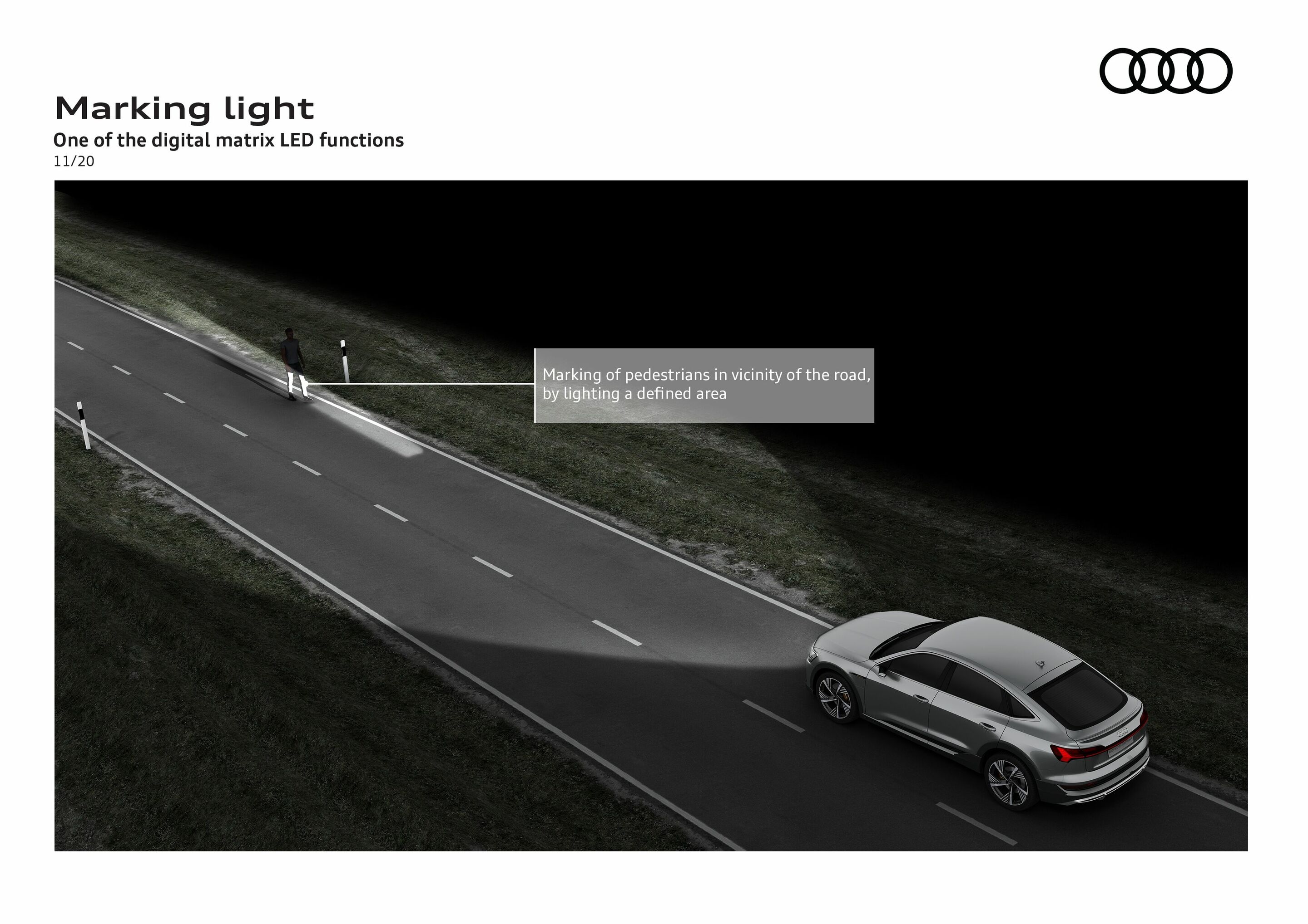 Marking light - One of the digital matrix LED functions
